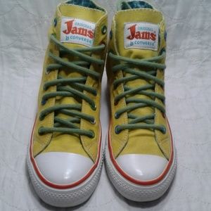 CONVERSE Jam's hi top yellow & white mint cond